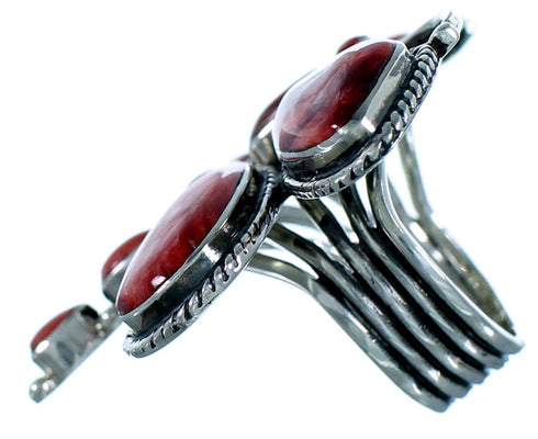 Large Statement Dragonfly Red Oyster Shell Ring Size 9-1/2 PS72744