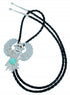 Navajo Kachina Figure Sterling Silver Turquoise Bolo Tie SX110193