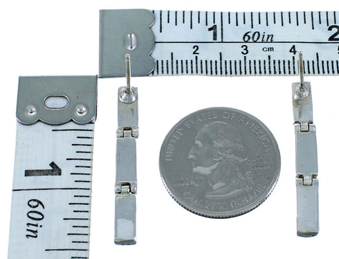 Southwest Turquoise Opal Sterling Silver Post Dangle Earrings RX110721