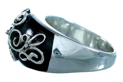 Southwest Sterling Silver Jet Ring Size 4-3/4 YS60920