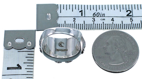 Southwest Jet Silver Jewelry Ring Size 7-3/4 YS60963