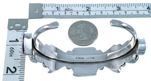 Navajo Turquoise And Oyster Shell Sterling Silver Cuff Bracelet SX111234