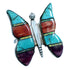 Genuine Sterling Silver And Multicolor Butterfly Southwestern Ring Size 8-1/4 RX112890