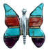 Genuine Sterling Silver And Multicolor Butterfly Southwestern Ring Size 8-1/4 RX112890
