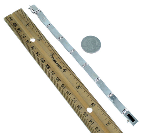 Southwest Multicolor And Sterling Silver Link Bracelet RX112791