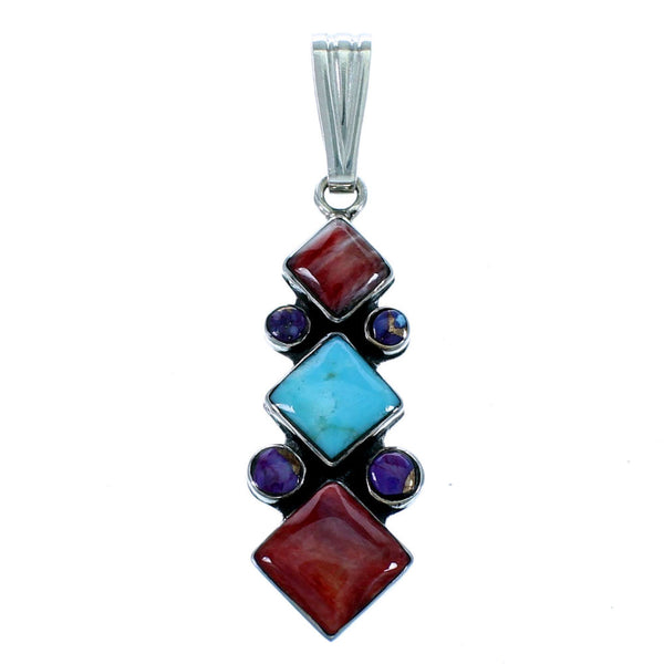 Sterling Silver And Multicolor Southwestern Pendant SX112857