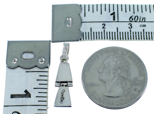 Southwest Turquoise Inlay Genuine Sterling Silver Pendant RX113973
