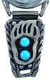Turquoise Bear Paw Old Pawn Style Sterling Silver Stretch Watch RX117288