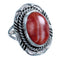 American Indian Sterling Silver Red Oyster Shell Ring Size 7 CS117681