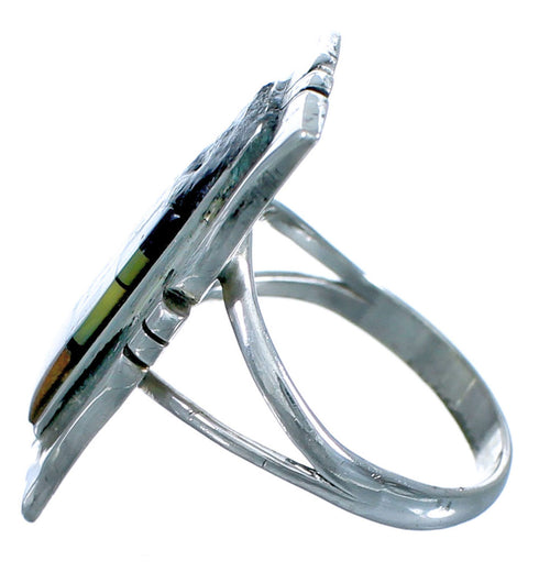 Native American Pueblo Design Multicolor Ring Size 6-1/2 RX117561