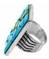Southwestern Silver Jewelry Turquoise Inlay Ring Size 5-1/2 MW73986