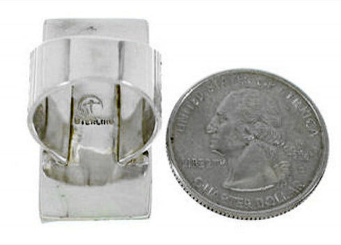 Southwestern Silver Jewelry Turquoise Inlay Ring Size 5-1/2 MW73986