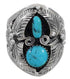 Southwest Genuine Sterling Silver Turquoise Ring Size 8-3/4 CX51848