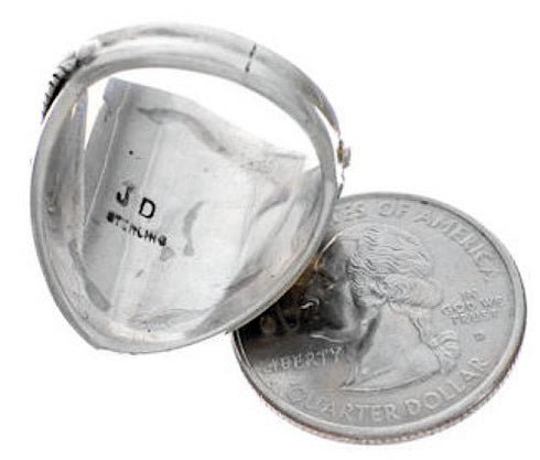 Southwest Genuine Sterling Silver Turquoise Ring Size 8-3/4 CX51848