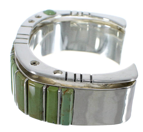 Authentic Sterling Silver And Turquoise Southwest Jewelry Cuff Bracelet RX102048