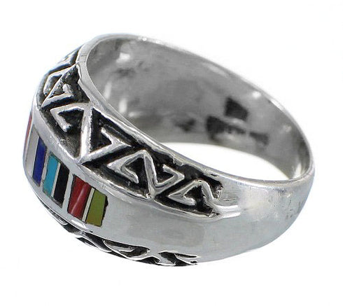 Water Wave Sterling Silver Multicolor Southwest Ring Size 5-1/2 YX75516