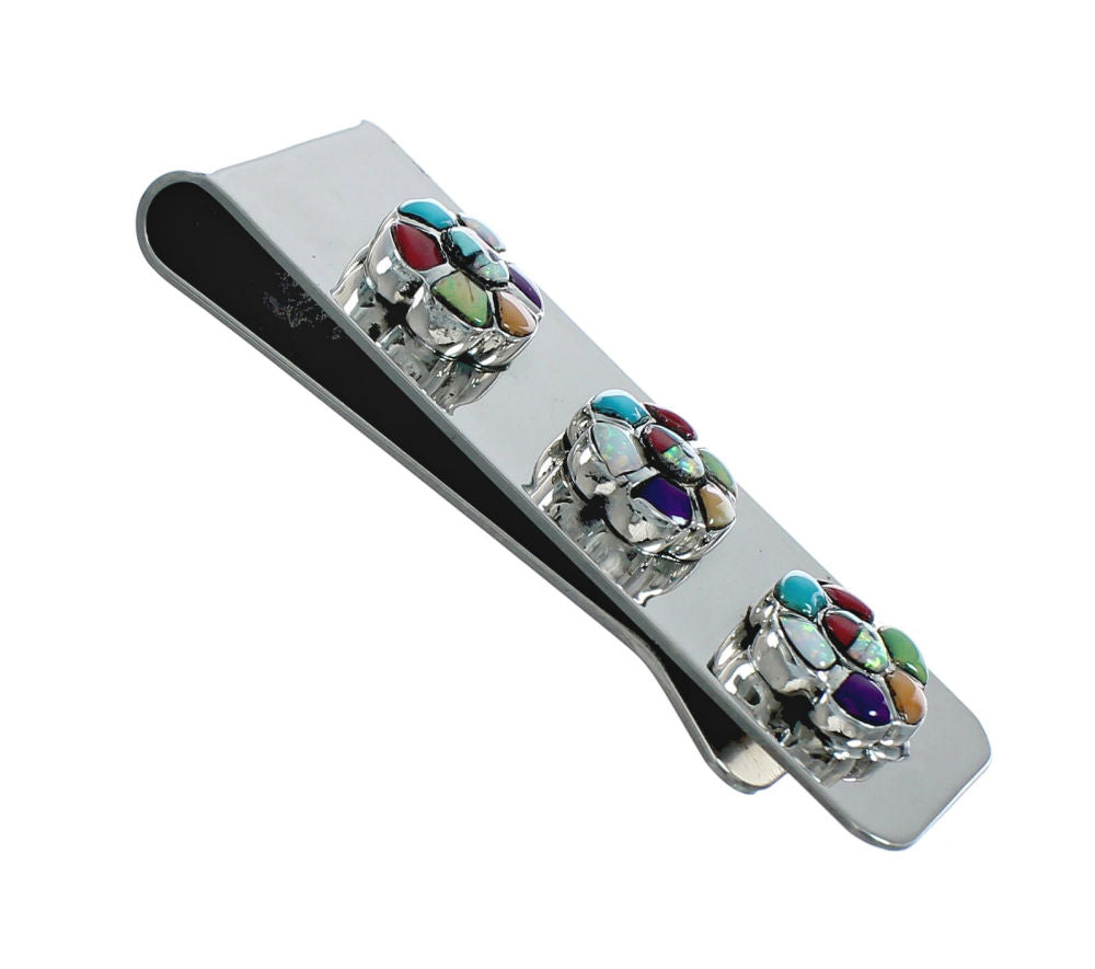 Navajo Flower Inlay Sterling Silver Money Clip TX10204 ...