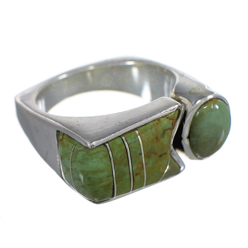 Authentic Sterling Silver Southwestern Turquoise Inlay Ring Size 5-1/2 ...
