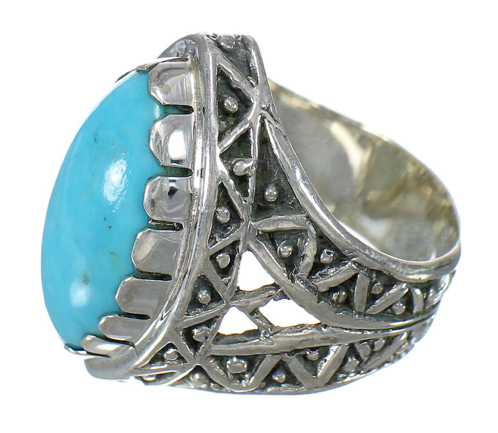Genuine Sterling Silver Turquoise Ring Size 4-1/2 FX93448 ...