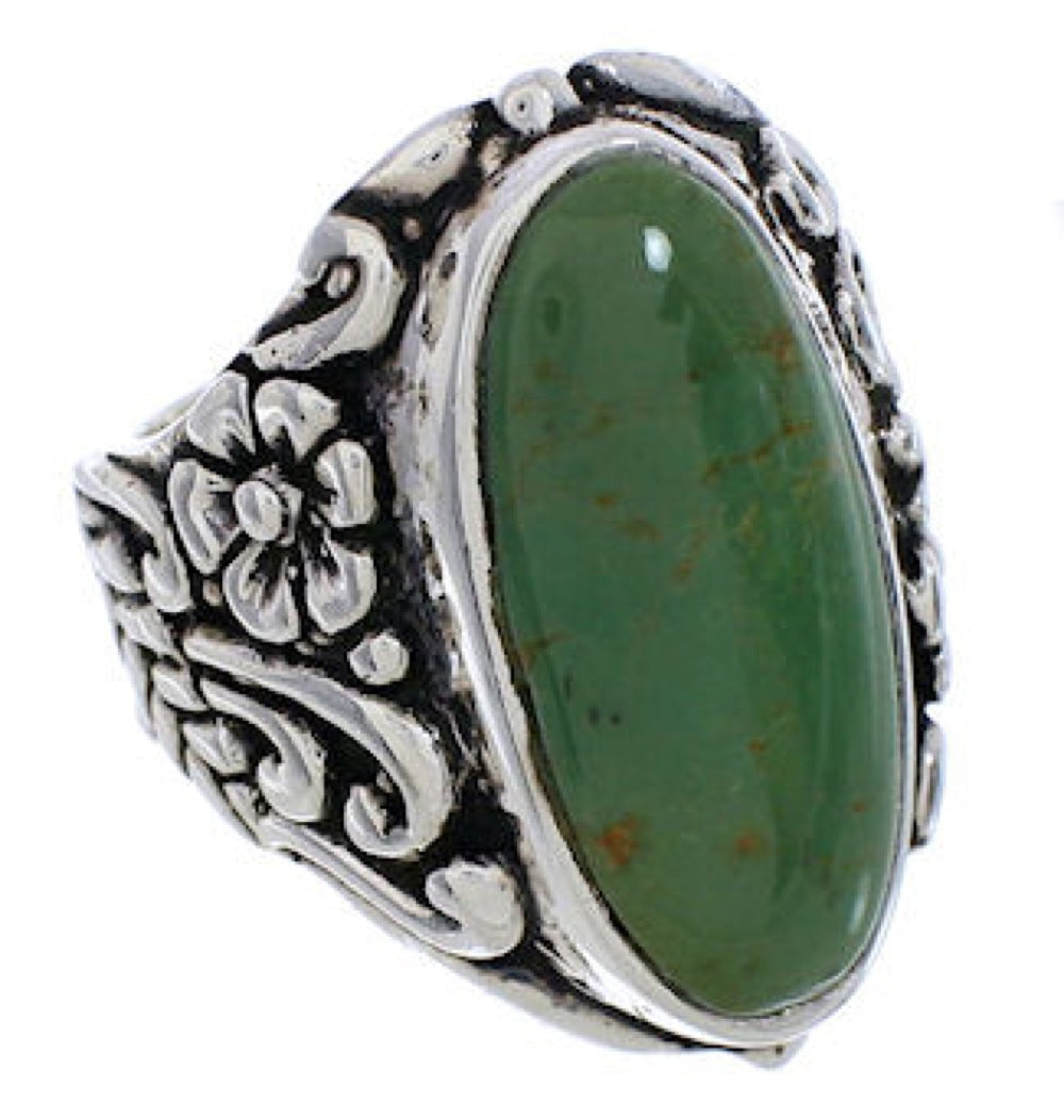 Genuine Sterling Silver Flower Turquoise Ring Size 4-3/4 YX34920 ...