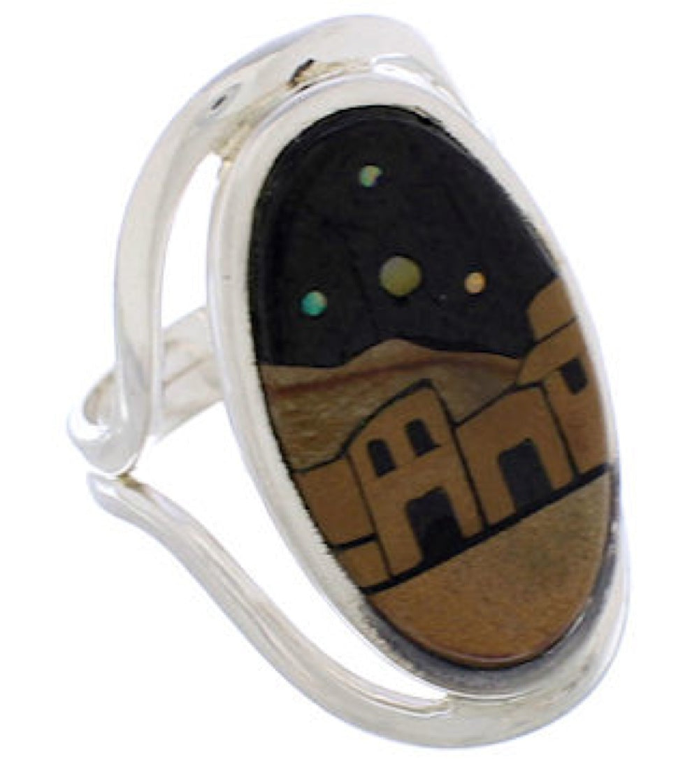 Multicolor Native American Pueblo Design Ring Size 6-1/4 EX42340 ...