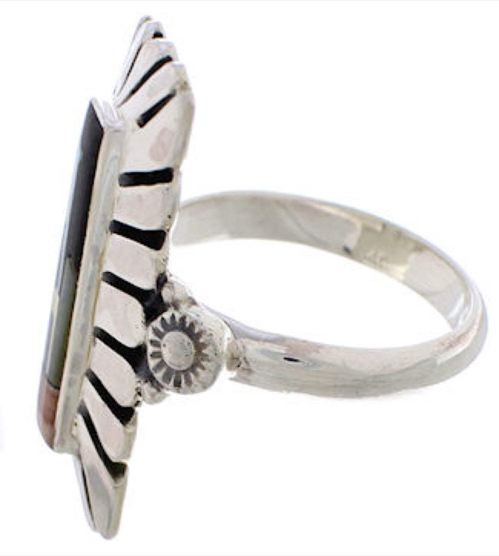 Native American Pueblo Design Multicolor Ring Size 5-1/4 EX42384 ...
