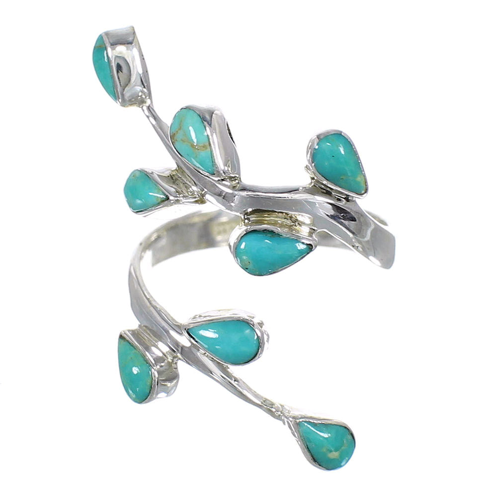 Southwestern Genuine Sterling Silver And Turquoise Jewelry Ring Size 5 ...